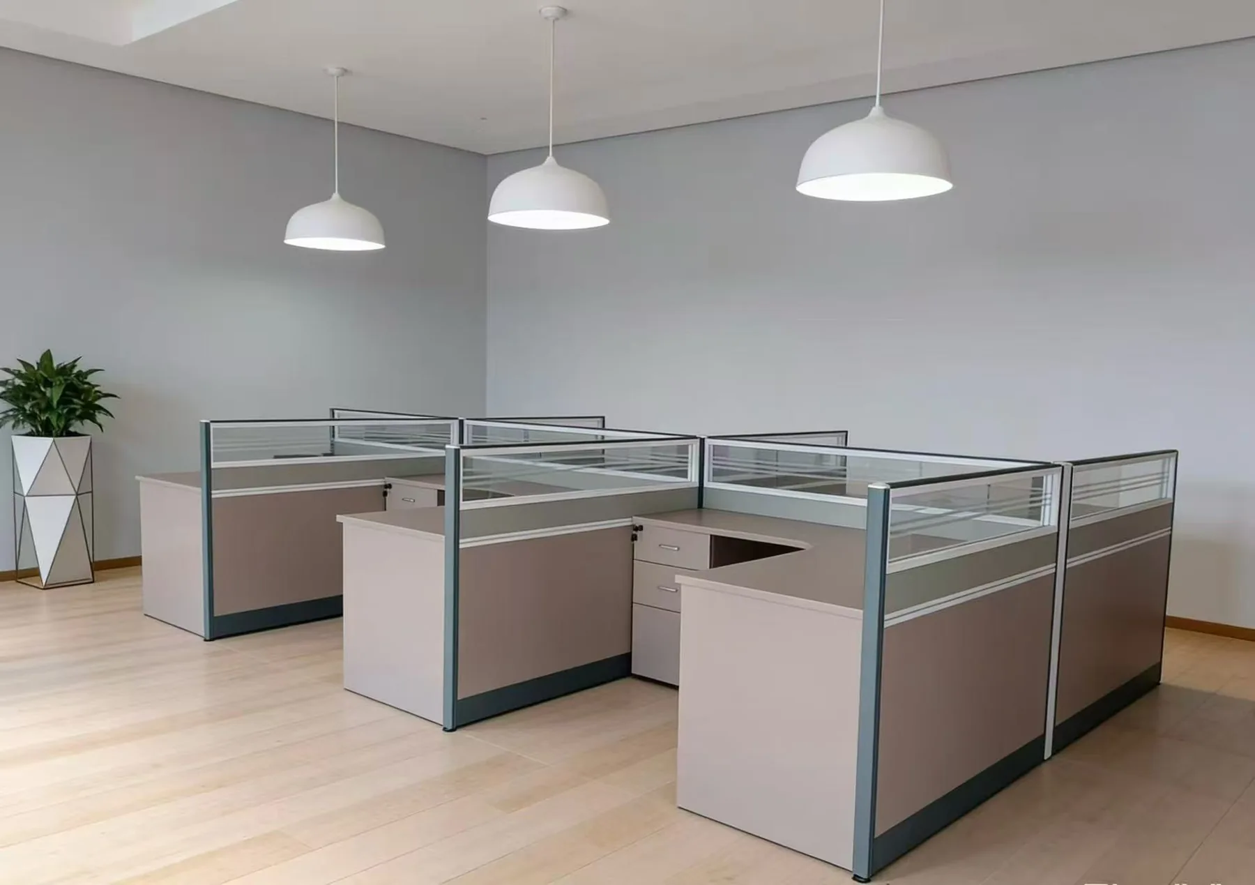 Glass-panel workstation pods