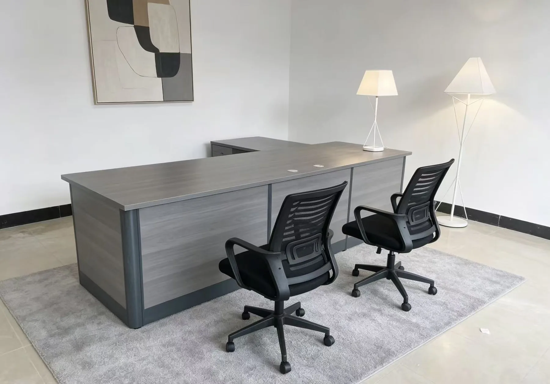 Two-person L-shaped desk