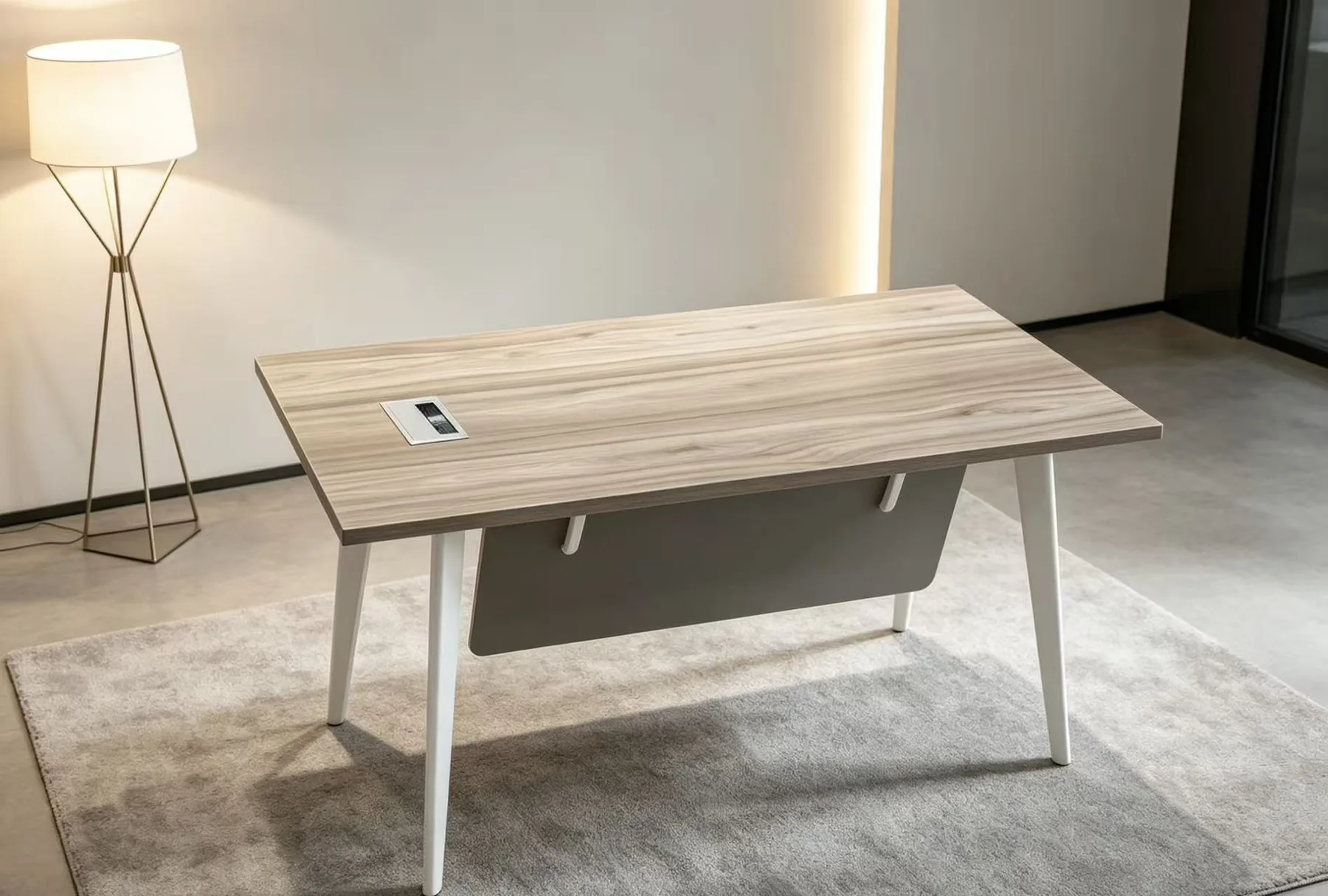 Light wood executive desk
