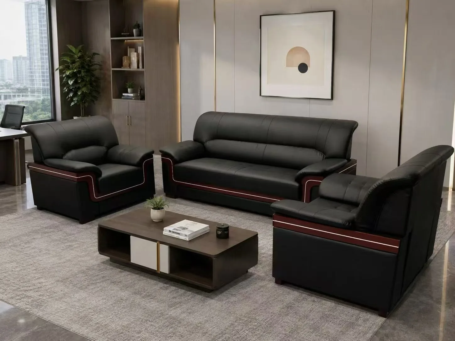 Black business sofa set