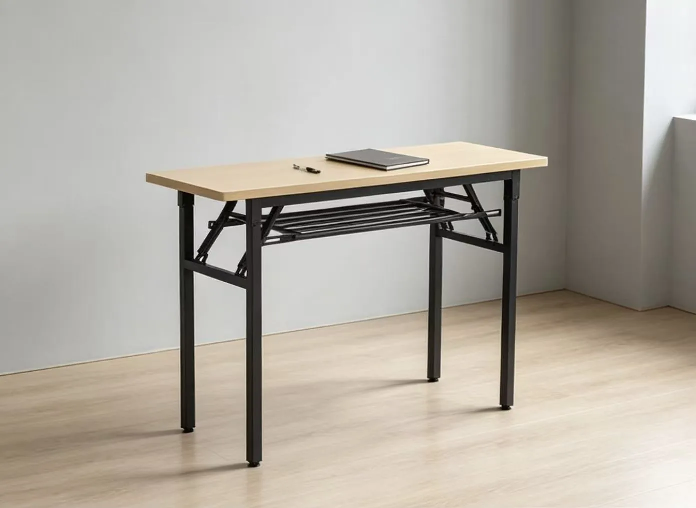 Black folding training table
