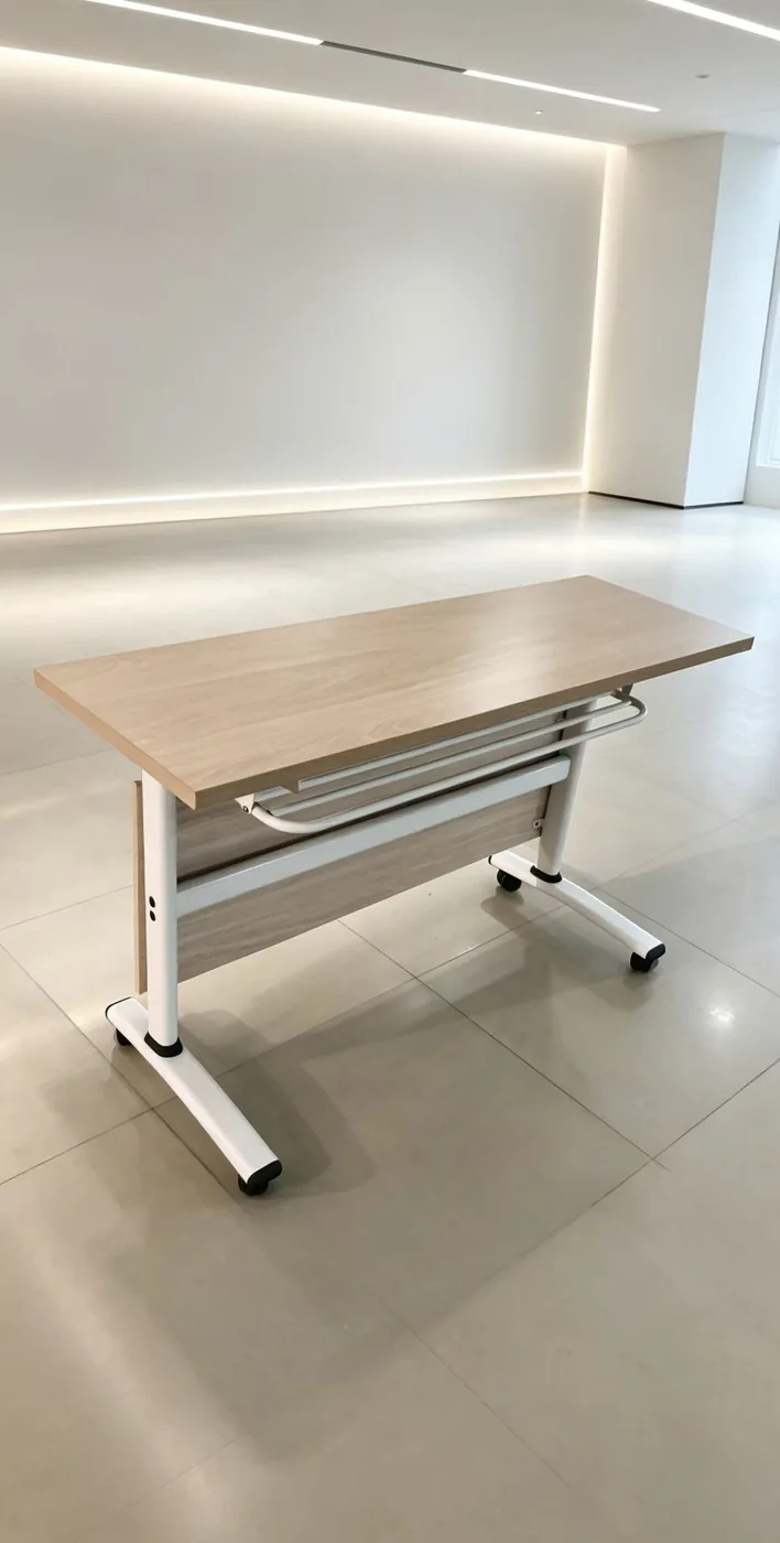 White mobile training table
