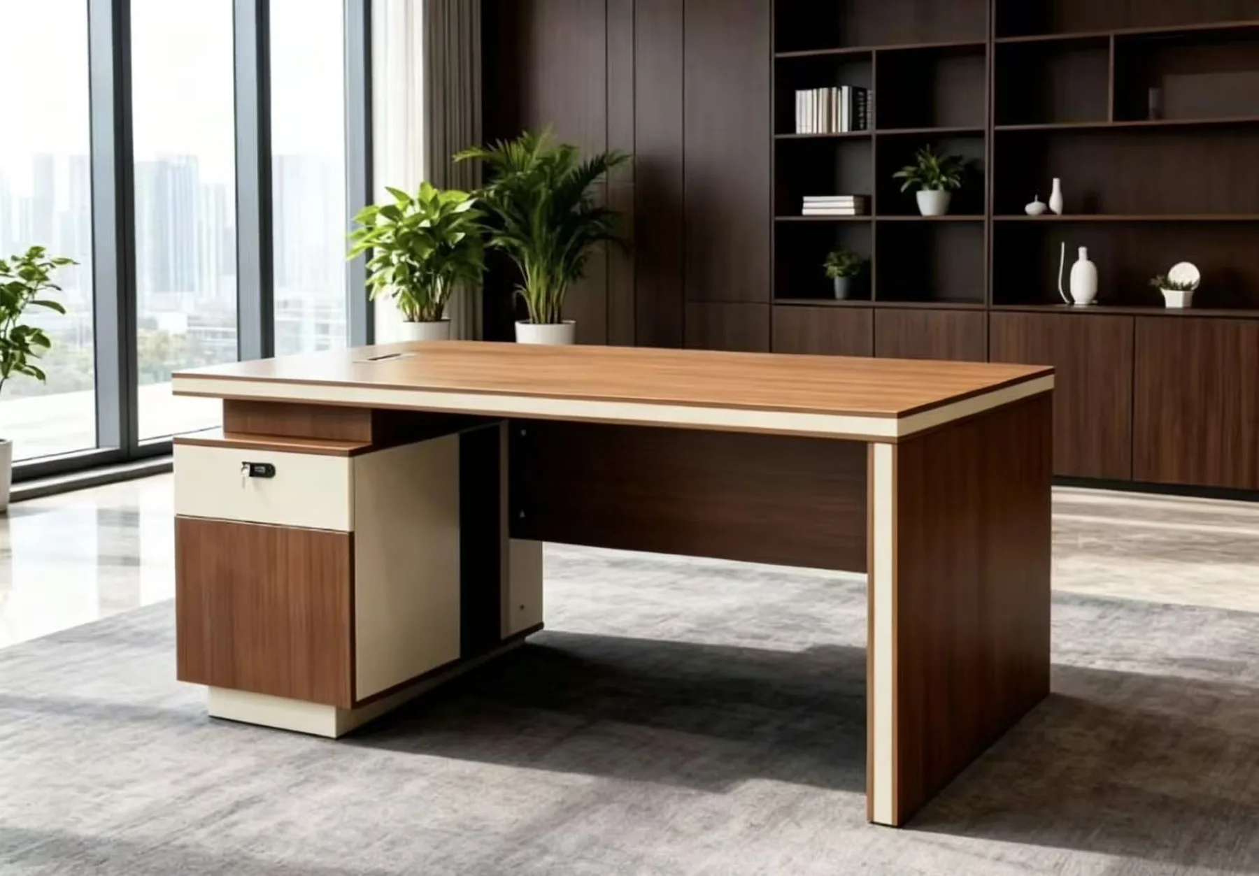 Classic dark wood executive desk