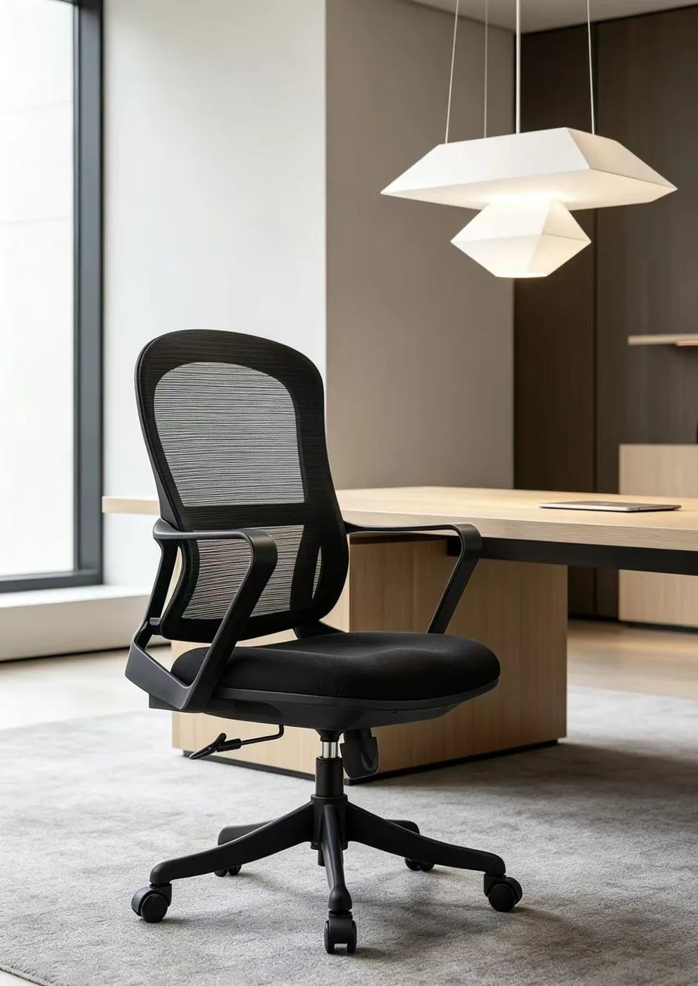 Black ergonomic swivel chair
