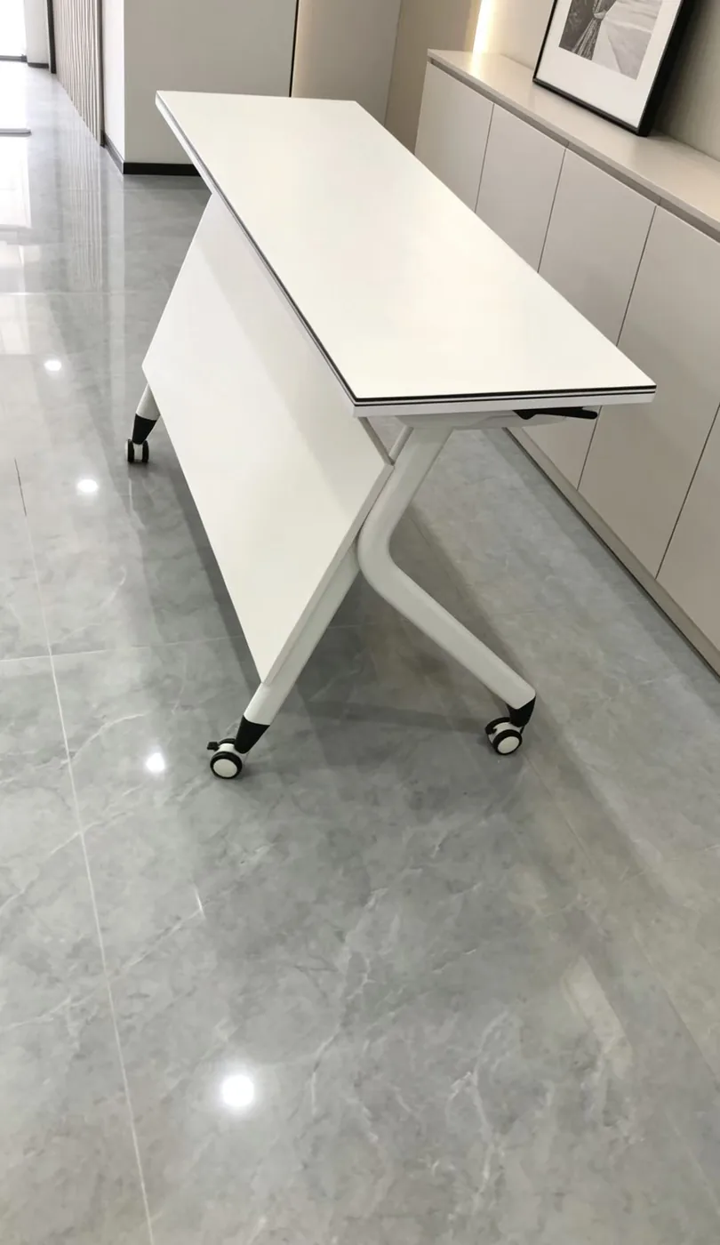 White folding meeting table
