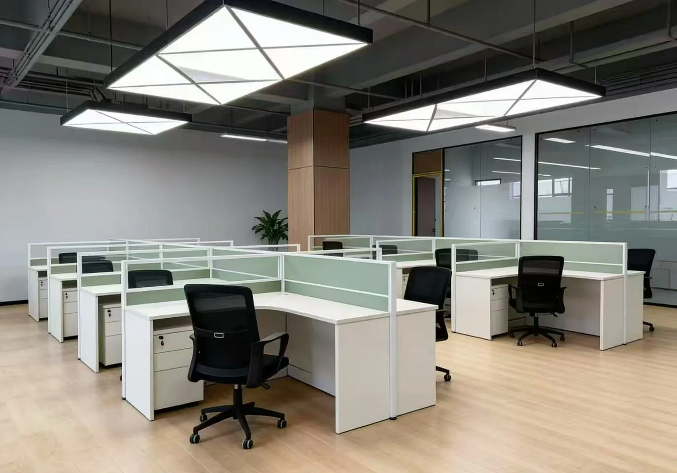 Modern open workstation area
