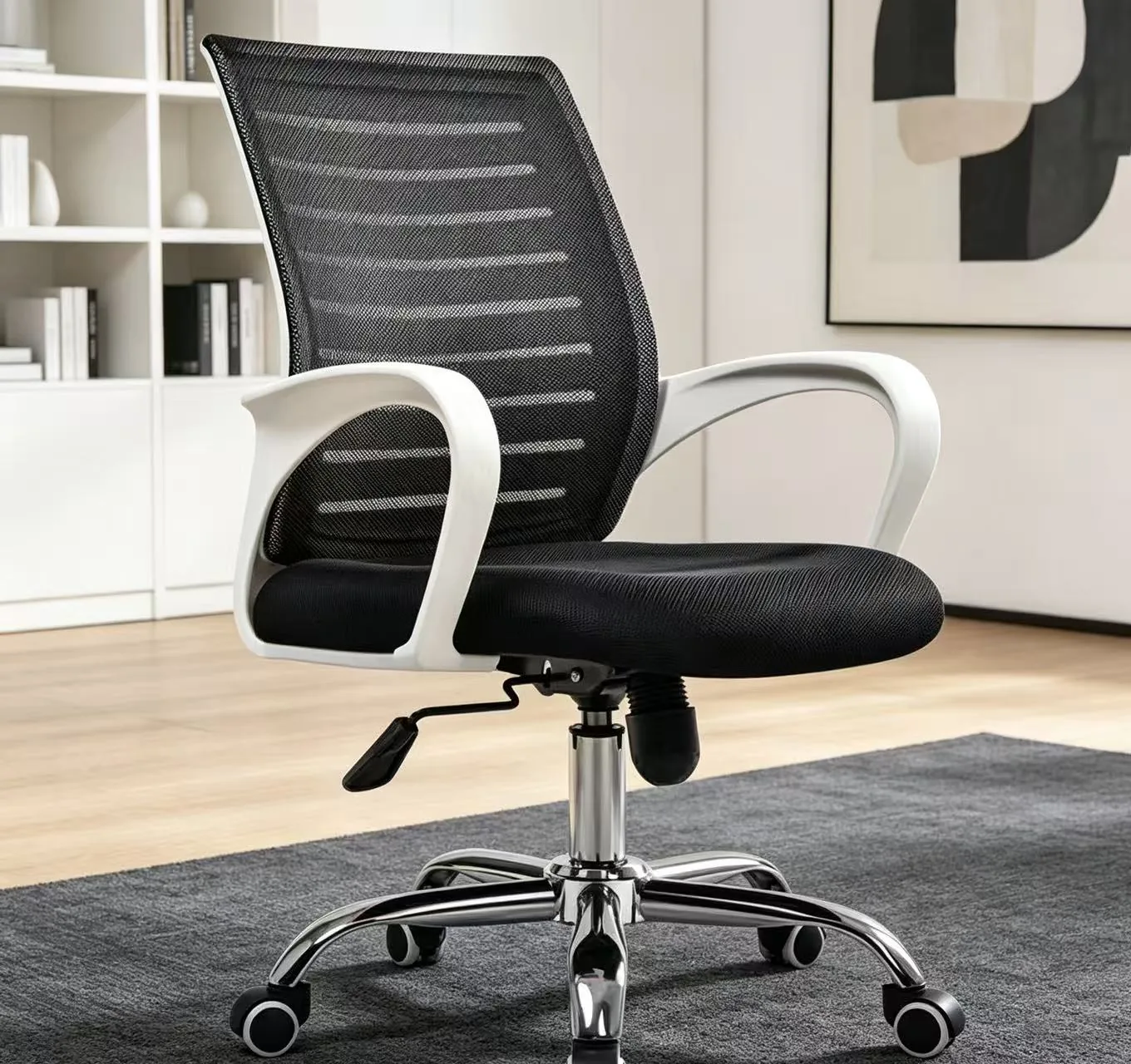 Black mesh swivel chair