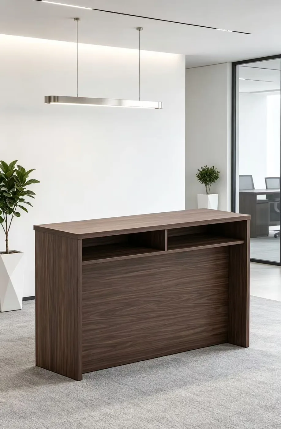 Woodgrain reception counter