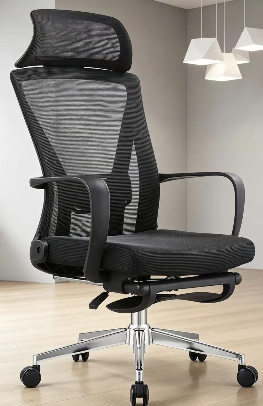Black headrest task chair