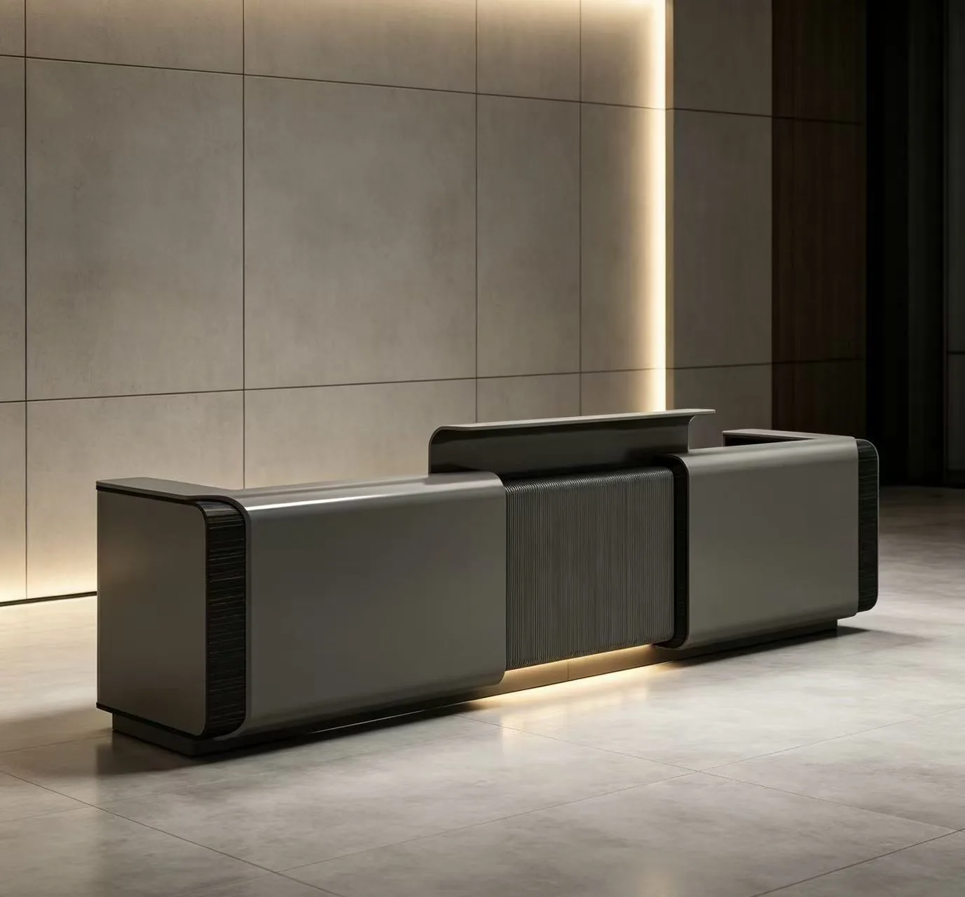 Black modern reception desk
