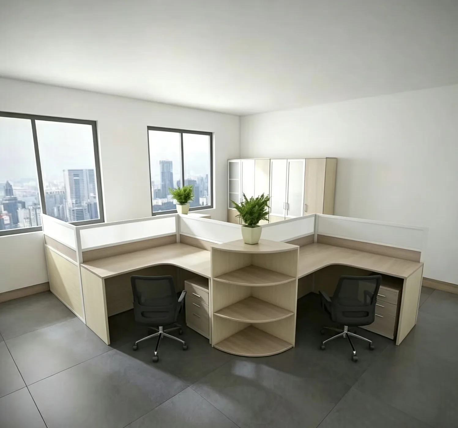 Two-person wall desks