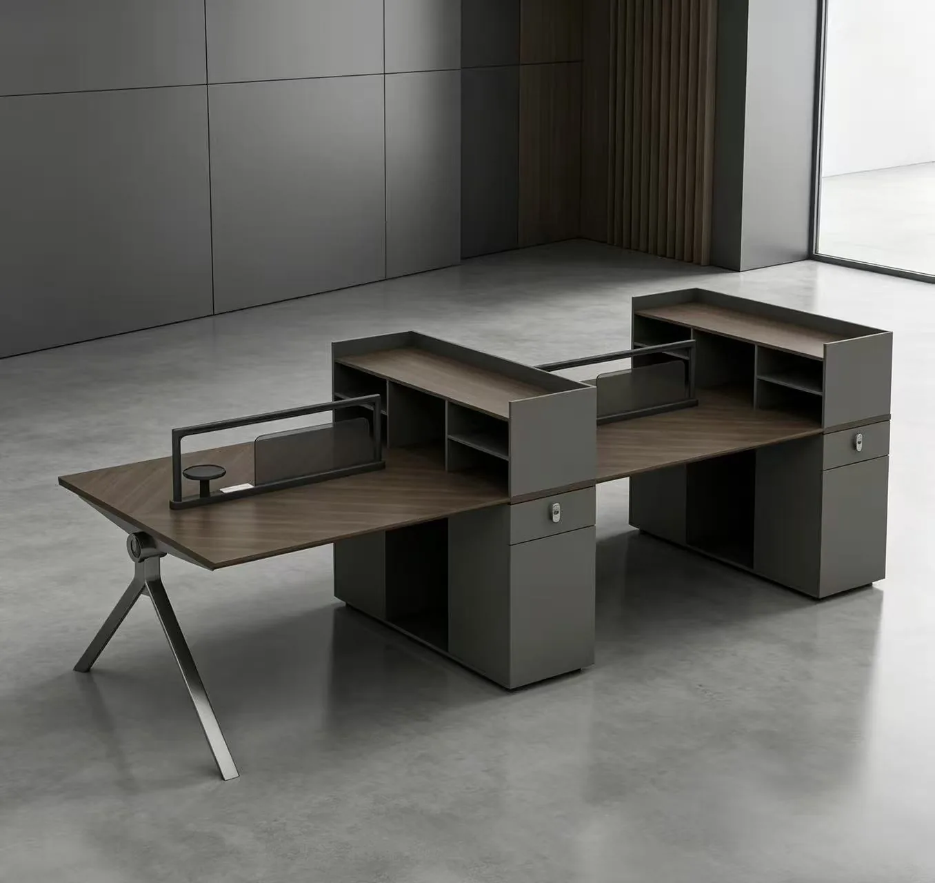 Double executive desk setup