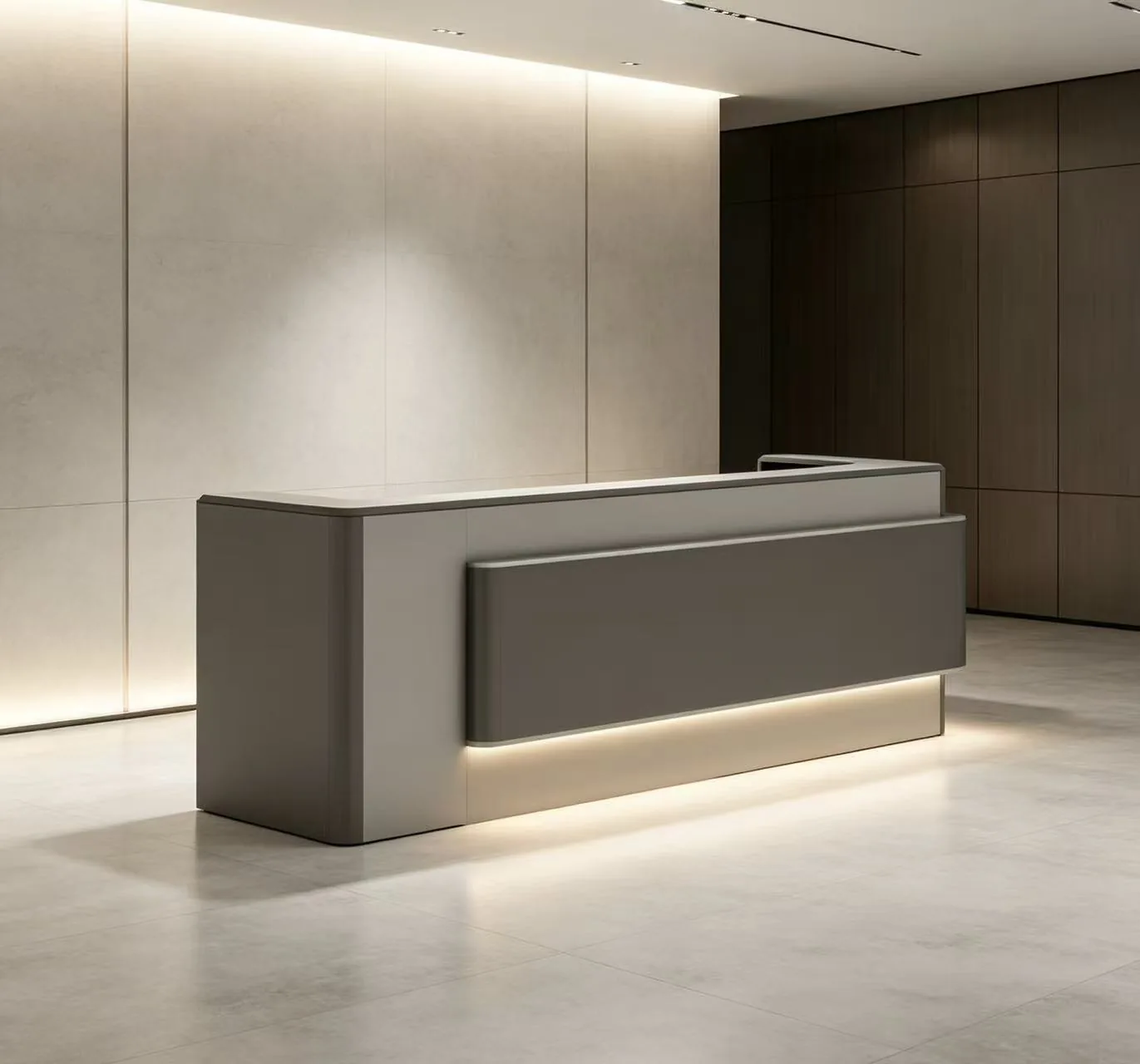 Grey reception counter