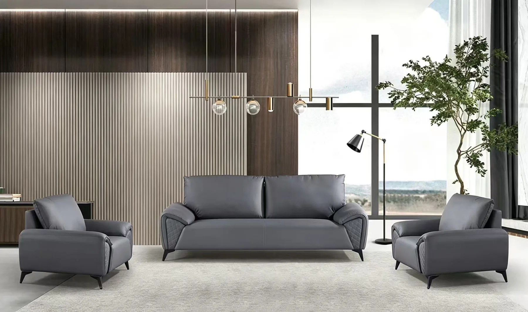 Dark grey business lounge