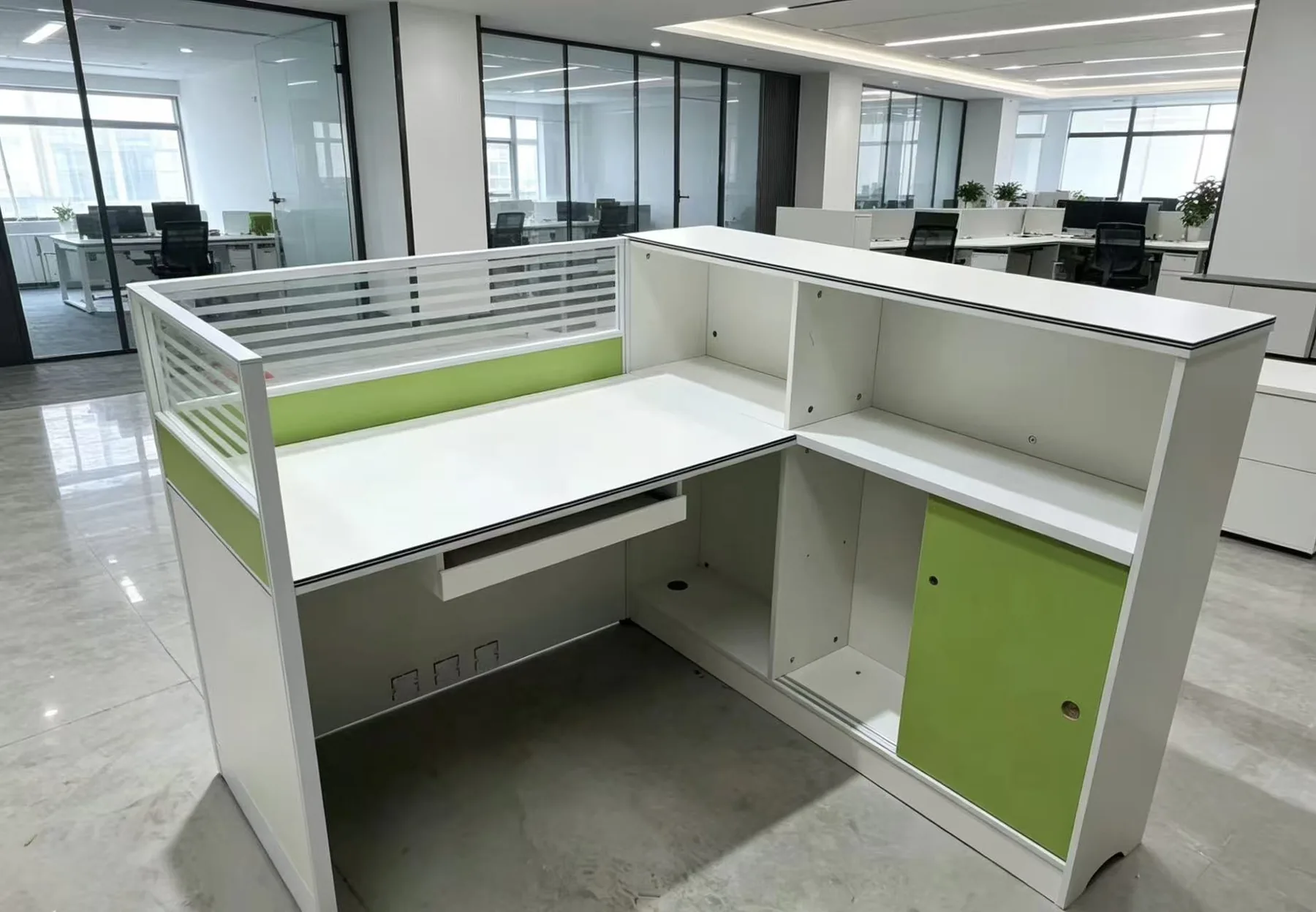 Green-white storage workstation