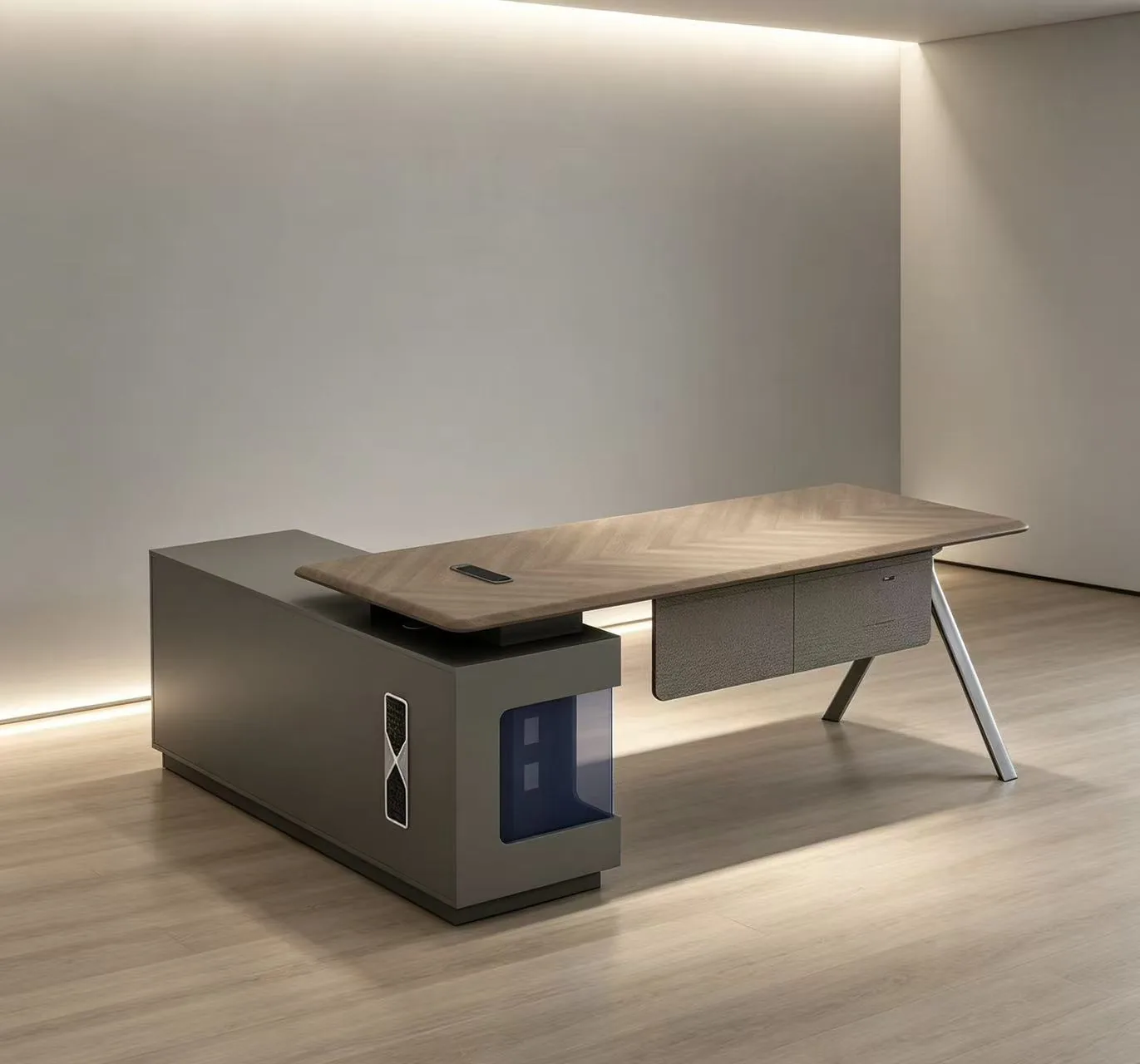 Modern dark wood executive desk